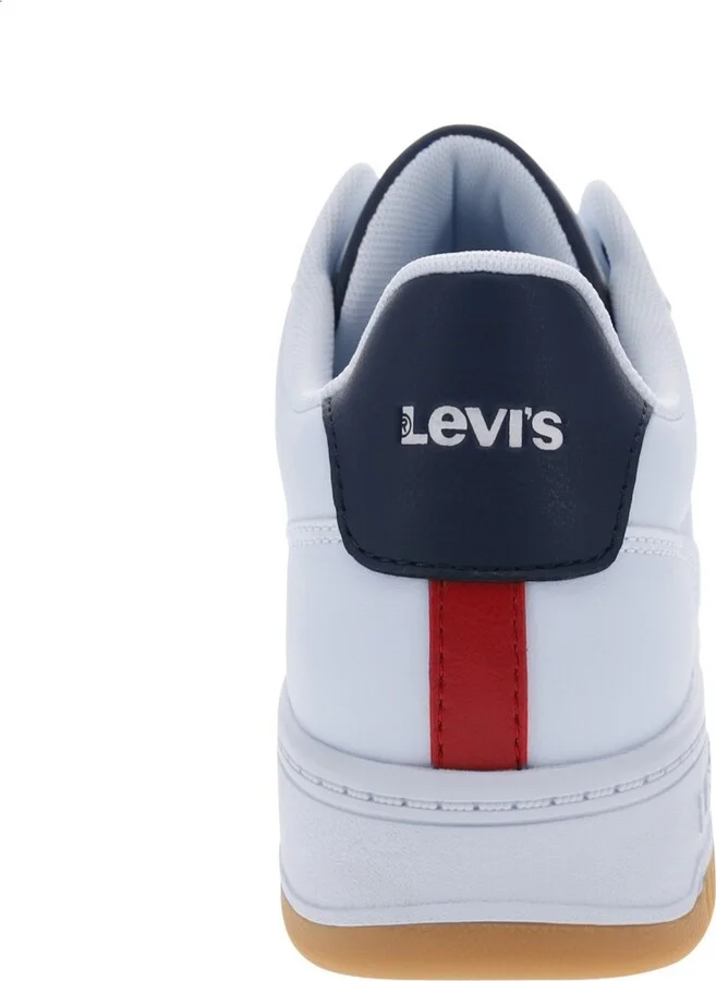 Levi's Men's Carson Lace Up Sneaker - White/Navy/Red - Image 3
