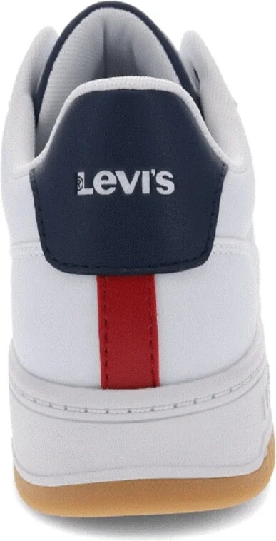 Levi's Men's Carson Lace Up Sneaker - White/Navy/Red - Image 5