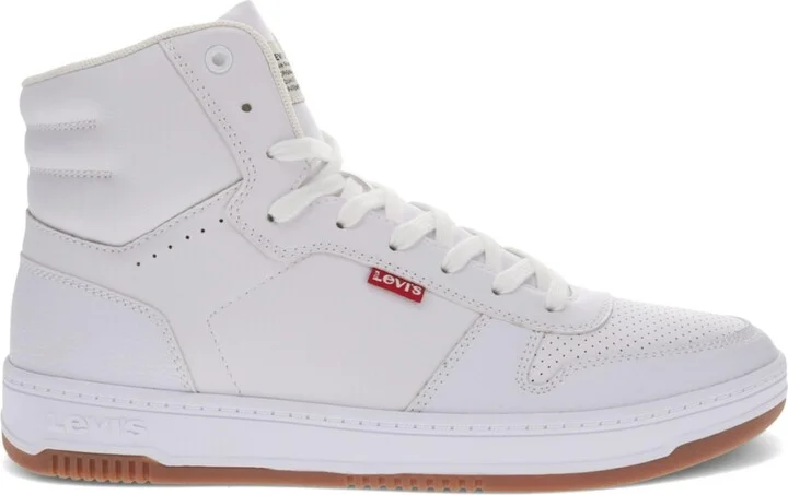 Levi's Men's Drive Hi High Top Sneakers - White, Gum - Image 2