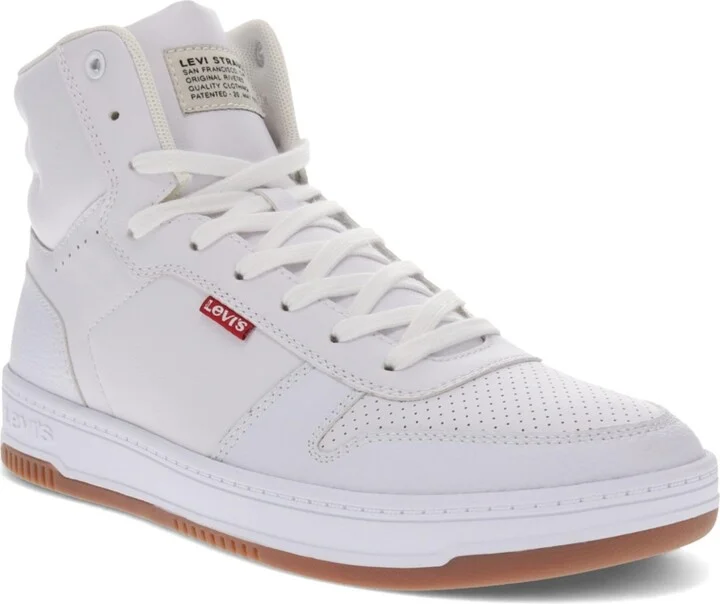 Levi's Men's Drive Hi High Top Sneakers - White, Gum