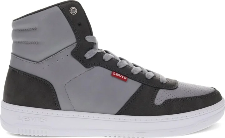Levi's Men's Drive High Top Faux-Leather Lace-Up Sneakers - Gray, Charcoal - Image 2