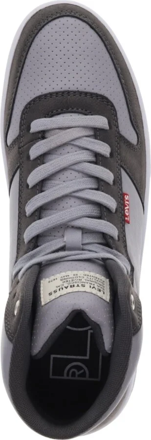 Levi's Men's Drive High Top Faux-Leather Lace-Up Sneakers - Gray, Charcoal - Image 4