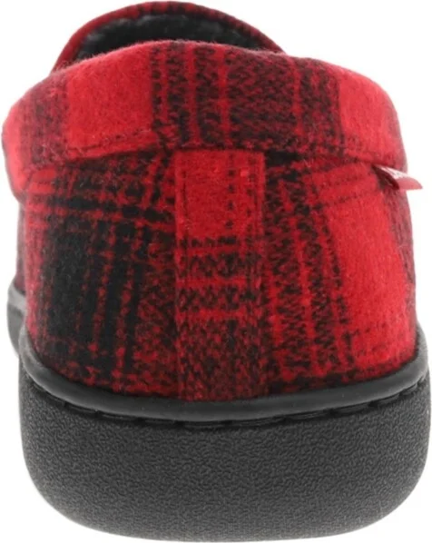 Levi's Men's Fields Buffalo Memory Foam Slippers - Charcoal, Red - Image 3