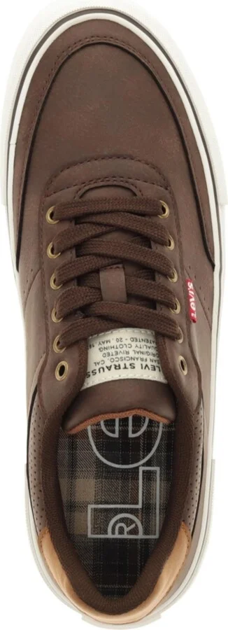 Levi's Men's Munro Ul Faux Leather Lace-Up Sneakers - Brown, Tan - Image 4