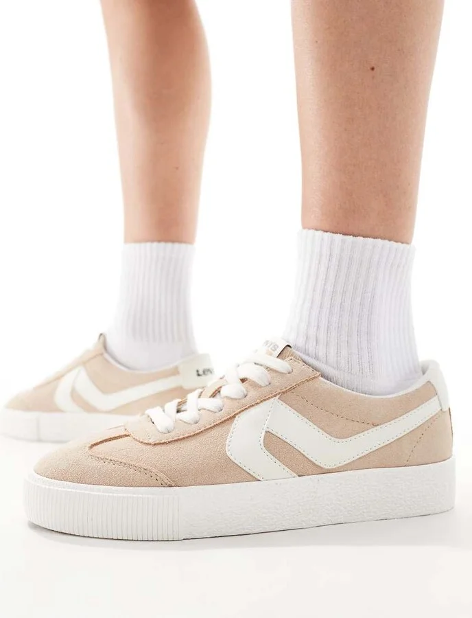 Levi's Sneak suede sneakers with logo in beige