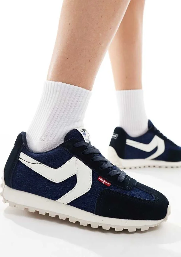 Levi's Stryder sneakers with Red Tab logo in navy denim
