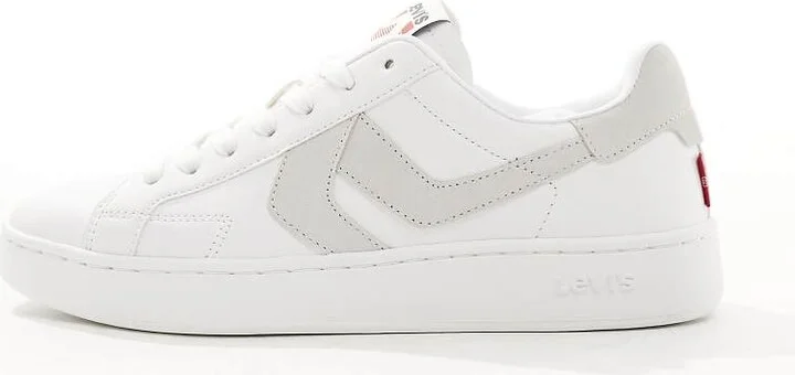 Levi's Swift leather sneakers in white with cream suede backtab - Image 2