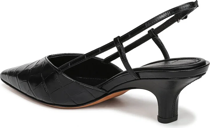Levvy Slingback Pointed Toe Kitten Heel Pump - Image 2