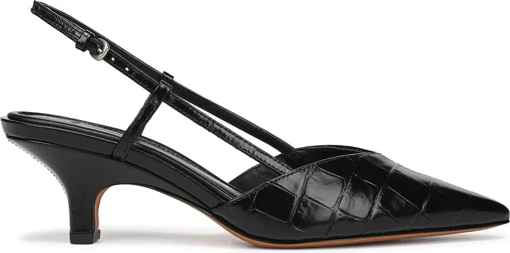Levvy Slingback Pointed Toe Kitten Heel Pump - Image 3