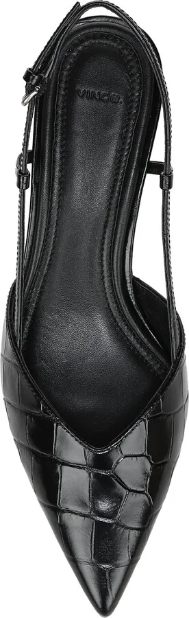 Levvy Slingback Pointed Toe Kitten Heel Pump - Image 5