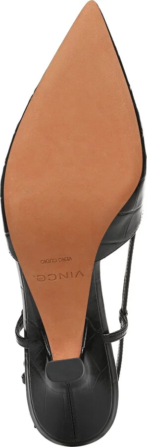 Levvy Slingback Pointed Toe Kitten Heel Pump - Image 6