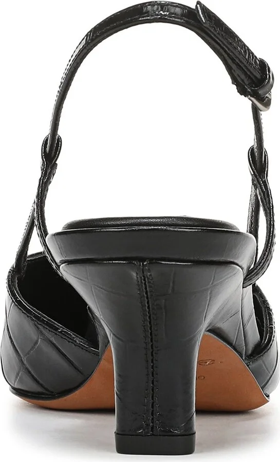 Levvy Slingback Pointed Toe Kitten Heel Pump - Image 7
