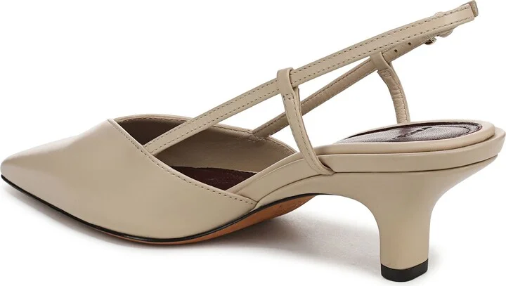 Levvy Slingback Pointed Toe Kitten Heel Pump - Image 11