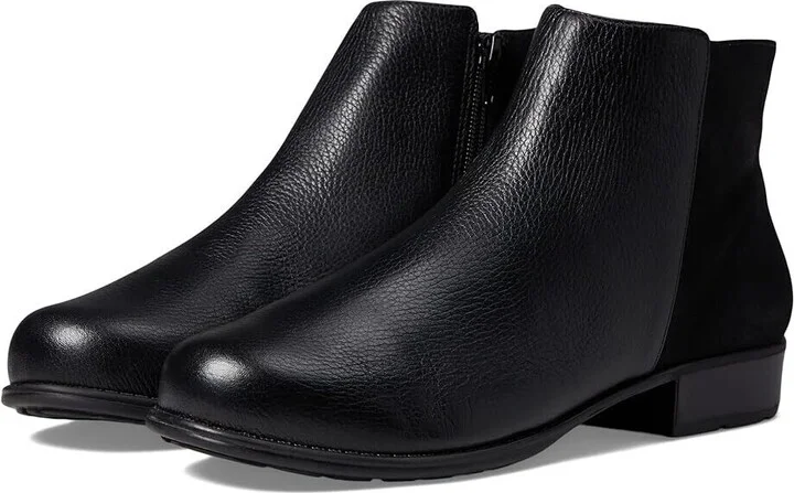 Lewis Boots Women's US 10 Black Leather Side Zip Bootie ZPO1442
