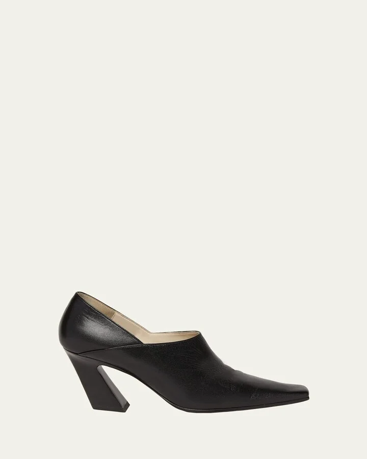 Lewis Calfskin Block-Heel Pumps