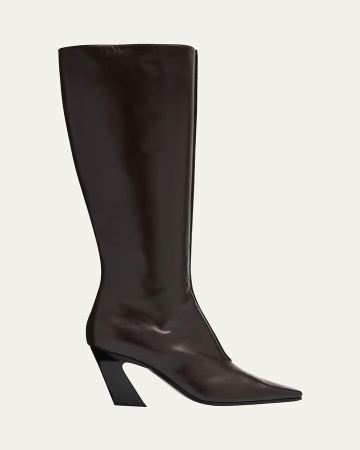 Lewis Calfskin Leather Knee Boots