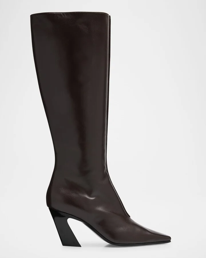 Lewis Calfskin Leather Knee Boots