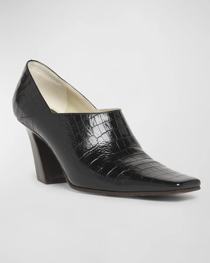 Lewis Croco Block-Heel Pumps - Image 8