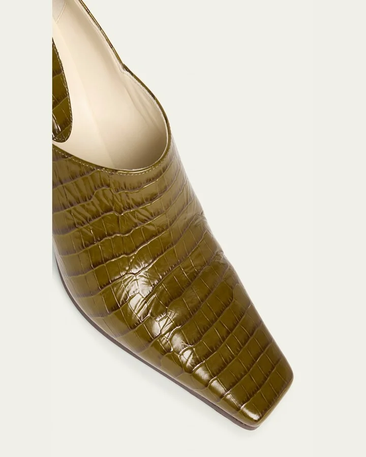 Lewis Croco Block-Heel Pumps - Image 3