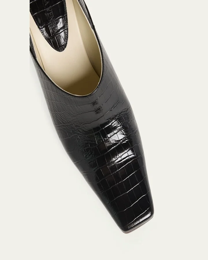 Lewis Croco Block-Heel Pumps - Image 6