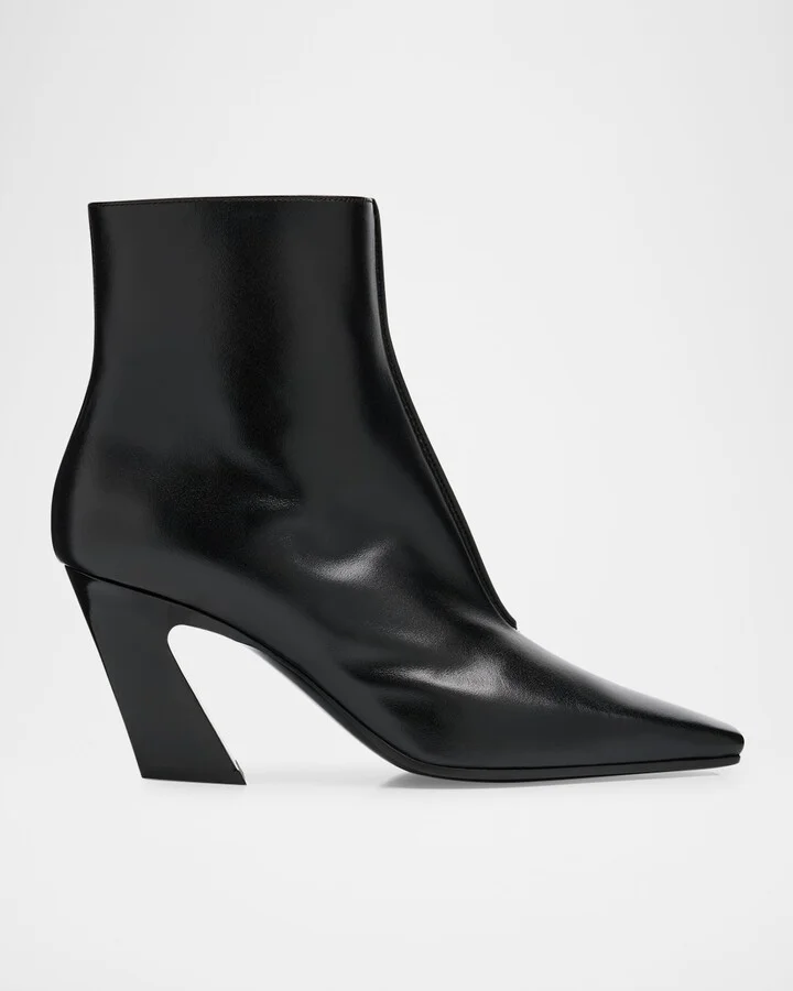 Lewis Leather Square-Toe Ankle Boots