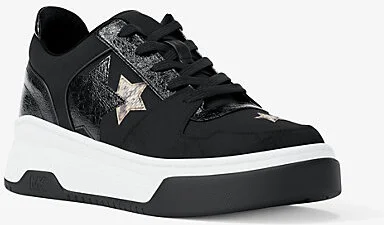 Lexi Embellished Mixed-Media Sneaker