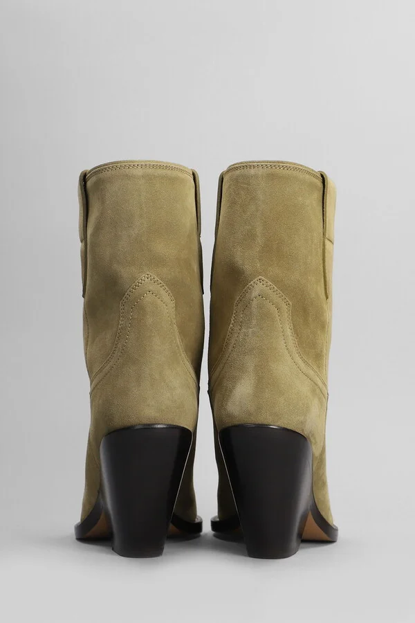 Leyane High Heels Ankle Boots In Beige Suede - Image 4