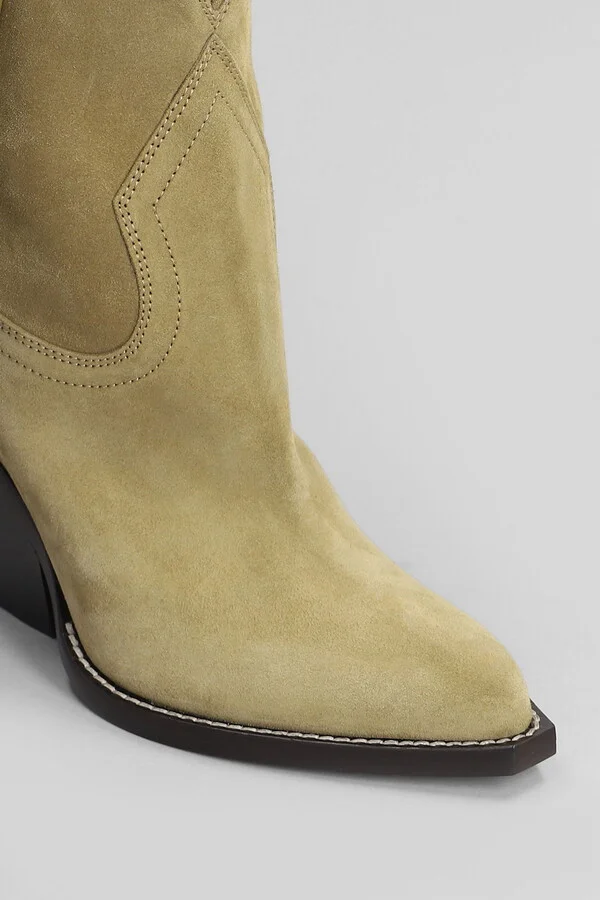 Leyane High Heels Ankle Boots In Beige Suede - Image 5