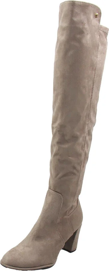 Leyla Womens Block Heel Faux Suede Over-The-Knee Boots