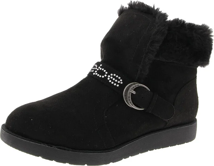 Leyna Womens Embellished Faux Fur Shearling Boots