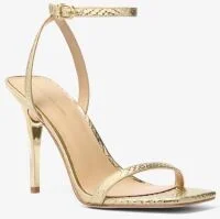 Liana Metallic Snake Embossed Leather Sandal - Image 2