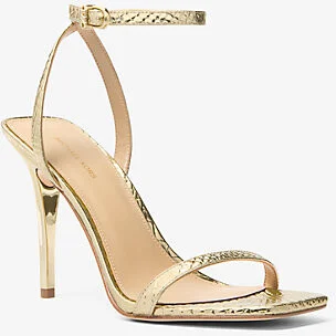 Liana Metallic Snake Embossed Leather Sandal