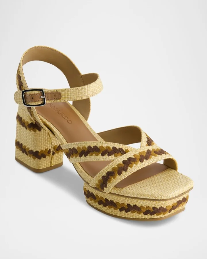 Liana Raffia Ankle-Strap Platform Sandals - Image 2