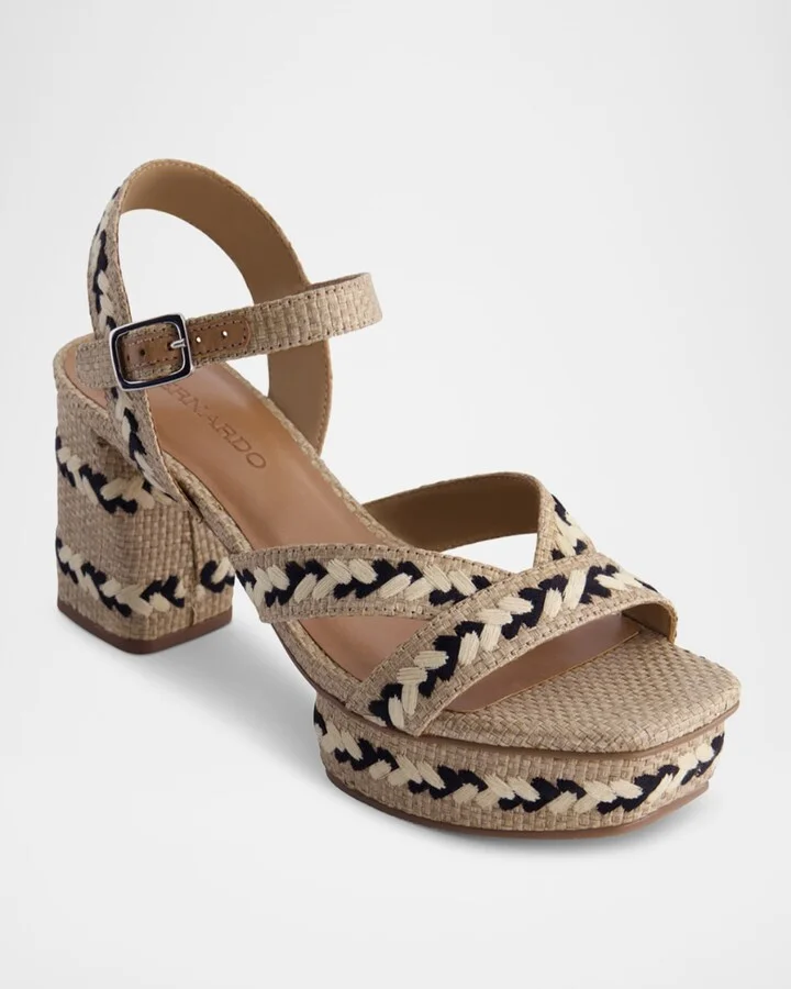 Liana Raffia Ankle-Strap Platform Sandals - Image 3