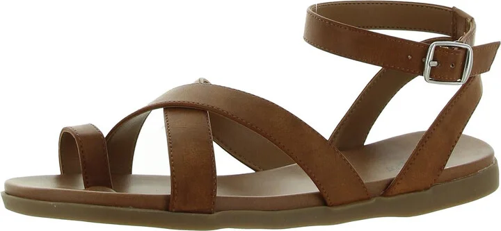 Lianaa Womens Faux Leather Strappy Ankle Strap