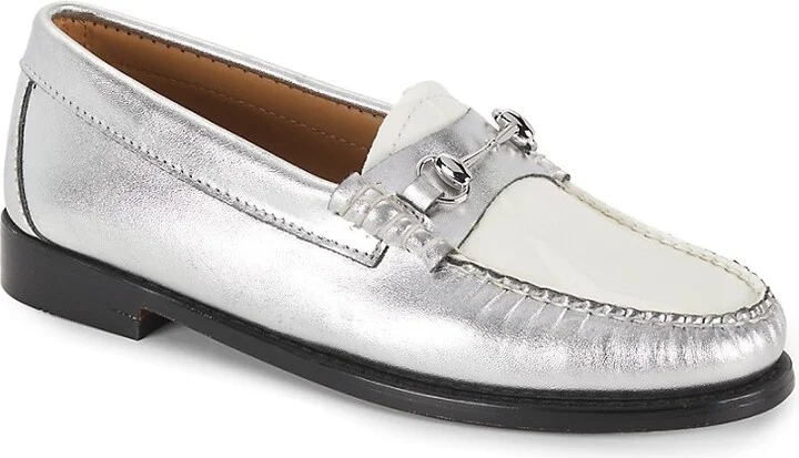 Lianna Metallic Leather Bit Loafers - Image 2