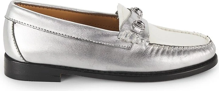 Lianna Metallic Leather Bit Loafers