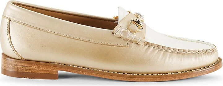 Lianna Metallic Leather Bit Loafers