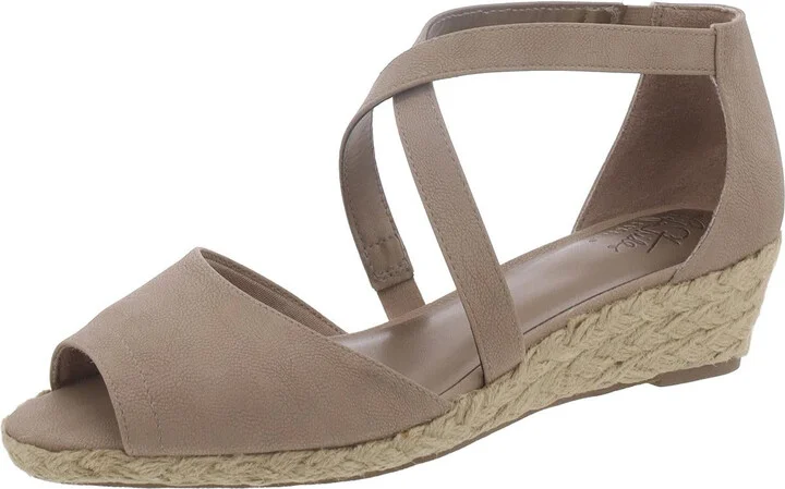 Liason Womens Faux Leather Slip On Espadrilles