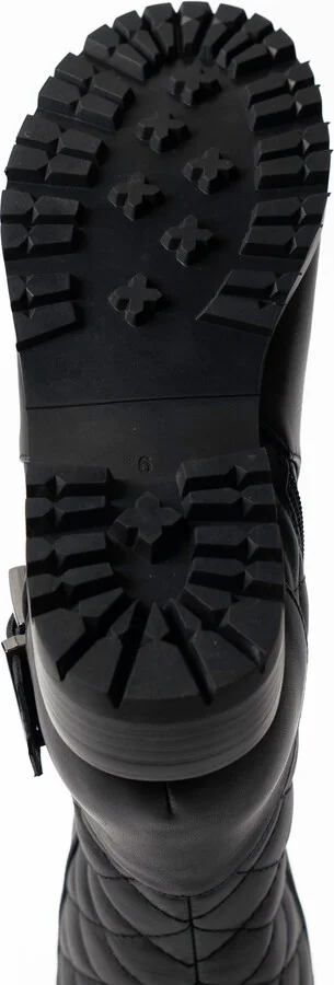 Libby Black Leather Knee High Comfortable Work Evening Biker Boot - Image 10