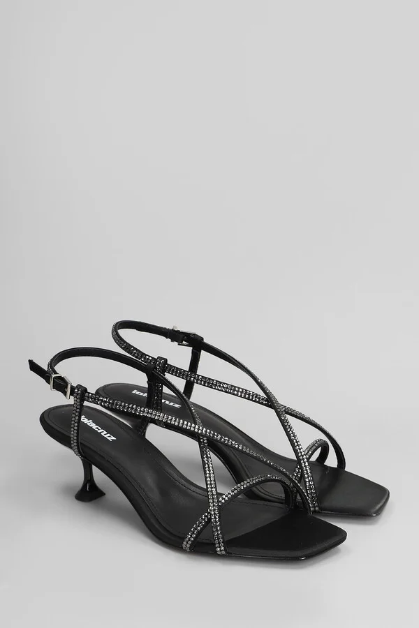 Liberty Heel 55 Sandals In Black Satin - Image 2