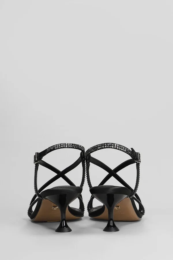 Liberty Heel 55 Sandals In Black Satin - Image 4