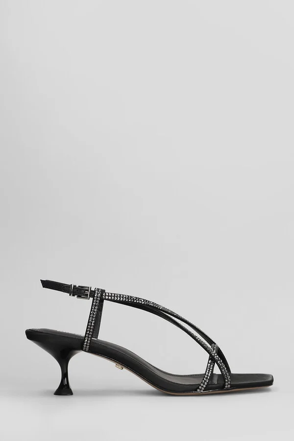 Liberty Heel 55 Sandals In Black Satin
