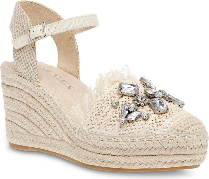 Liberty Womens Embellished Wedge Espadrille Heels