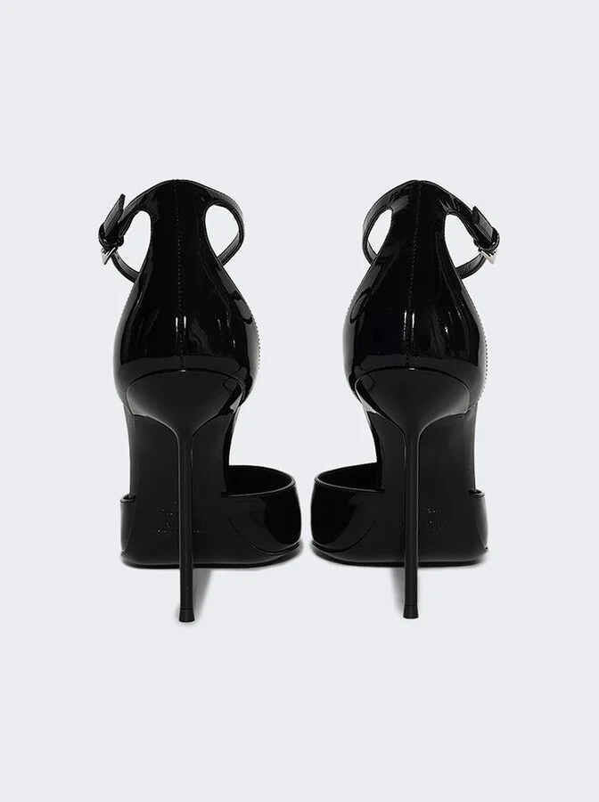 Lidia Ankle Strap Pump Black