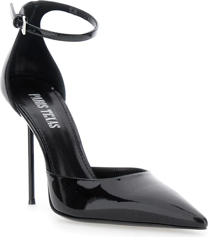 'Lidia' Bordeaux Slingback Pumps With Buckle Strap Closure And High Stiletto Heel In Patent Leather Woman - Image 2