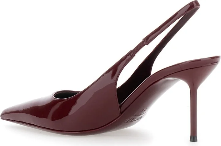 'lidia' Bordeaux Slingback Pumps With High Stiletto Heel In Patent Leather Woman - Image 3