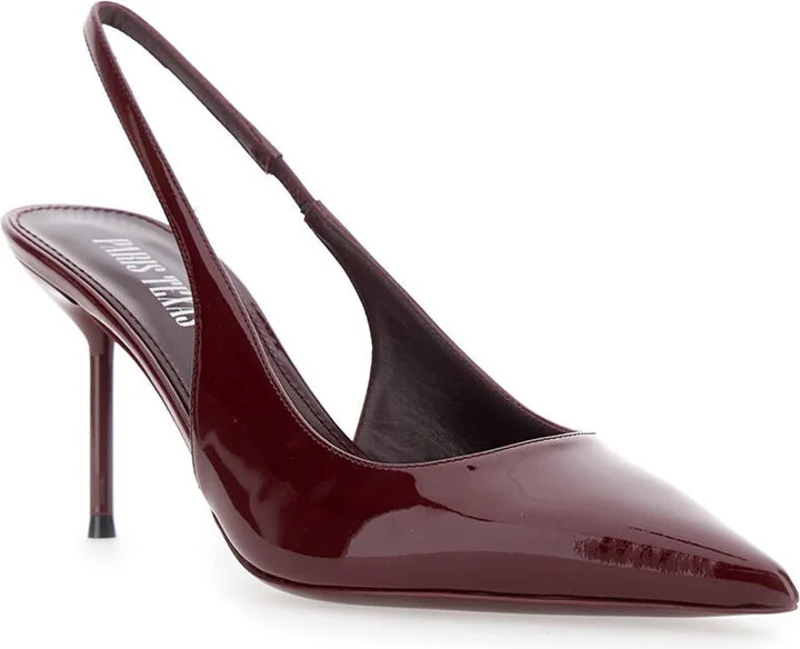 'Lidia' Bordeaux Slingback Pumps With High Stiletto Heel In Patent Leather Woman - Image 2