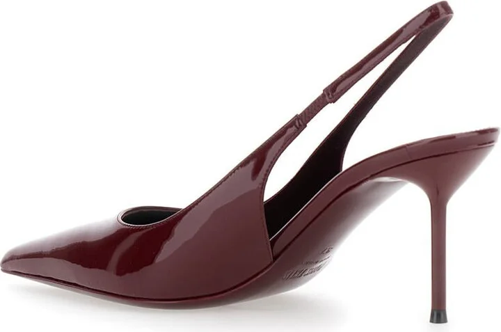 'Lidia' Bordeaux Slingback Pumps With High Stiletto Heel In Patent Leather Woman - Image 3
