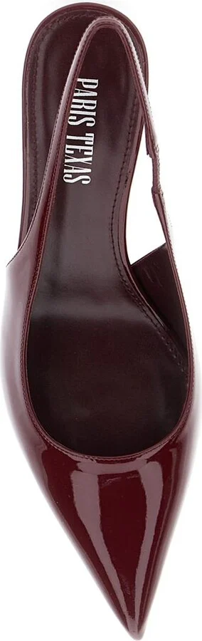 'Lidia' Bordeaux Slingback Pumps With High Stiletto Heel In Patent Leather Woman - Image 4
